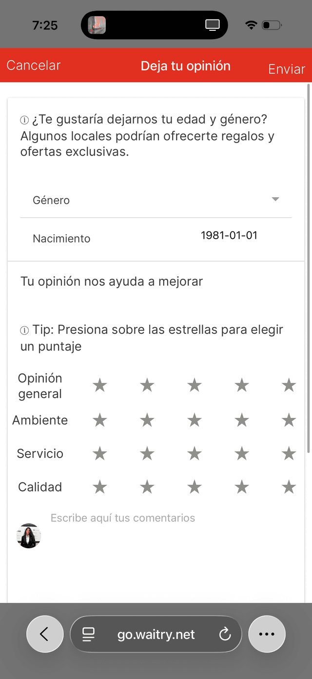 Encuesta después de la visita