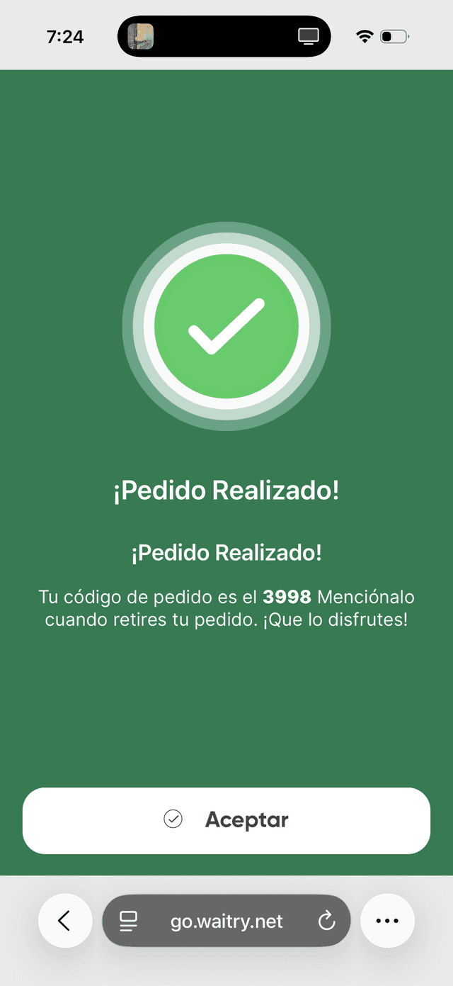 Pedido realizado